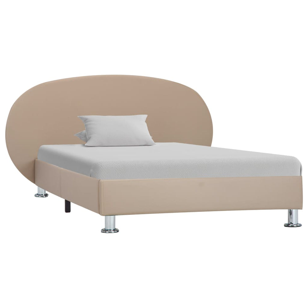 vidaXL Cadre de lit Cappuccino en cuir synthétique 100x200 cm