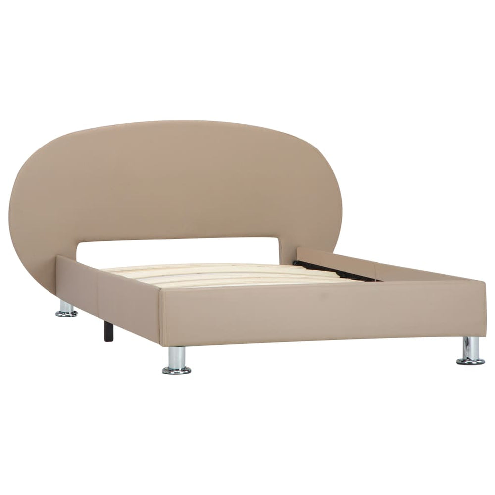vidaXL Cadre de lit Cappuccino en cuir synthétique 100x200 cm