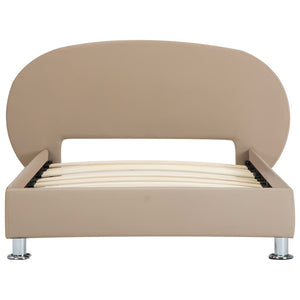 vidaXL Cadre de lit Cappuccino en cuir synthétique 100x200 cm