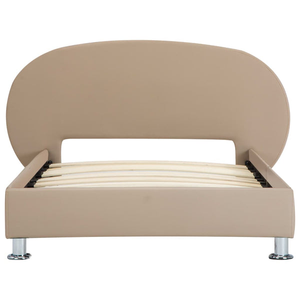 vidaXL Cadre de lit Cappuccino en cuir synthétique 100x200 cm