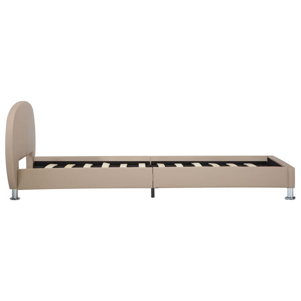 vidaXL Cadre de lit Cappuccino en cuir synthétique 100x200 cm