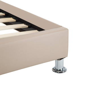 vidaXL Cadre de lit Cappuccino en cuir synthétique 100x200 cm