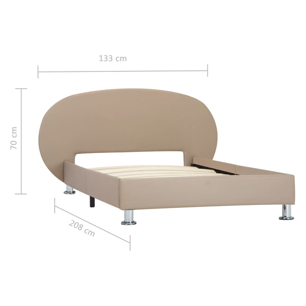 vidaXL Cadre de lit Cappuccino en cuir synthétique 100x200 cm