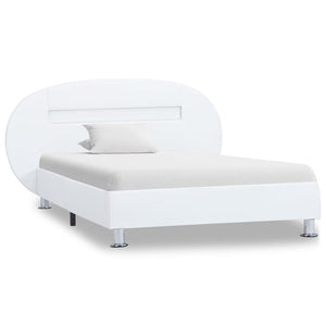 vidaXL Cadre de lit avec LED Blanc Similicuir 100x200 cm