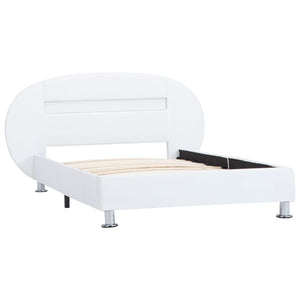 vidaXL Cadre de lit avec LED Blanc Similicuir 100x200 cm