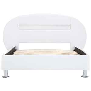 vidaXL Cadre de lit avec LED Blanc Similicuir 100x200 cm