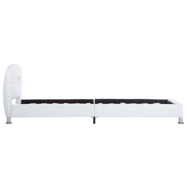 vidaXL Cadre de lit avec LED Blanc Similicuir 100x200 cm