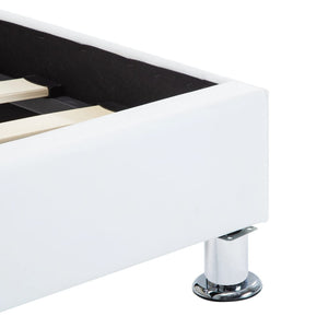 vidaXL Cadre de lit avec LED Blanc Similicuir 100x200 cm