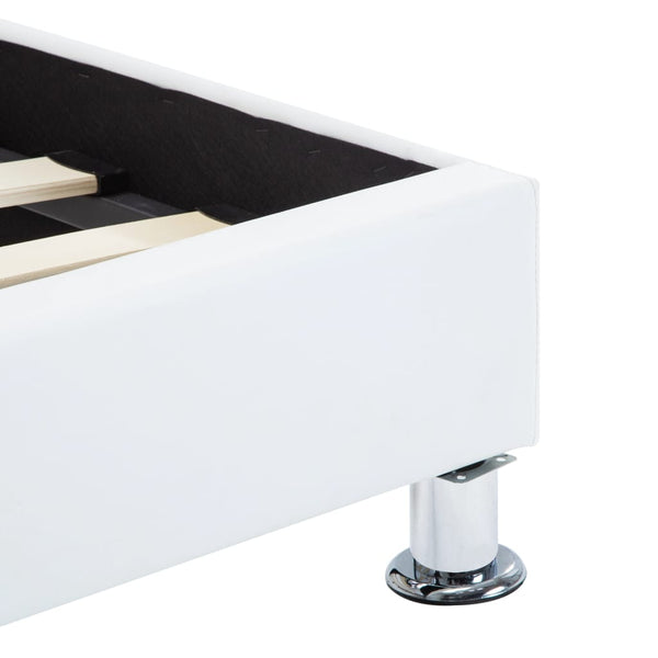 vidaXL Cadre de lit avec LED Blanc Similicuir 100x200 cm
