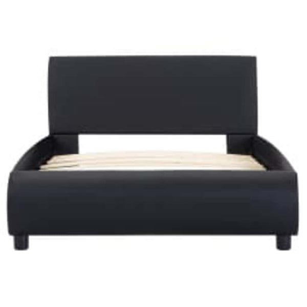 vidaXL LED Bed Frame Black Faux Leather 100x200 cm