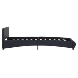 Bettgestell mit LED Schwarz Kunstleder 100x200 cm