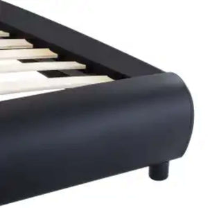 Bettgestell mit LED Schwarz Kunstleder 100x200 cm