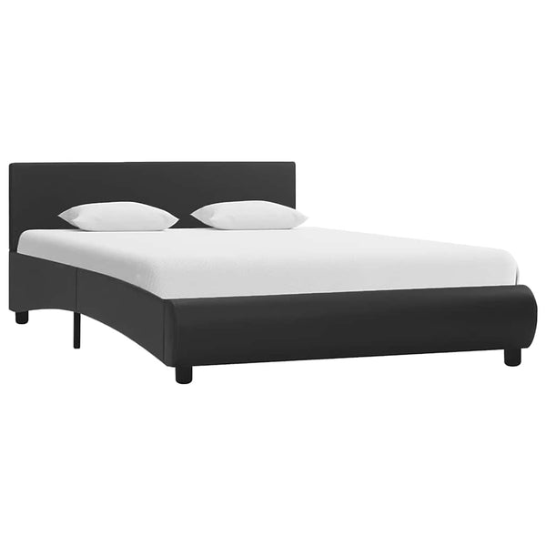 Bett mit LED-Beleuchtung ohne Matratze Schwarz 120x200 cm