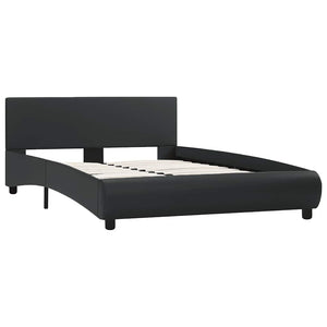 Bett mit LED-Beleuchtung ohne Matratze Schwarz 120x200 cm