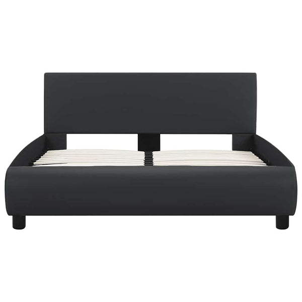 Bett mit LED-Beleuchtung ohne Matratze Schwarz 120x200 cm