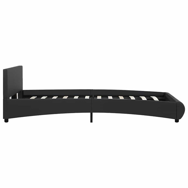 Bett mit LED-Beleuchtung ohne Matratze Schwarz 120x200 cm
