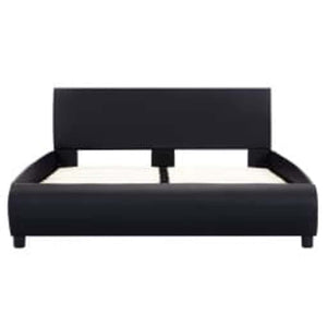 Bettgestell mit LED Schwarz Kunstleder 140×200 cm