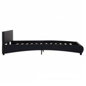 Bettgestell mit LED Schwarz Kunstleder 140×200 cm