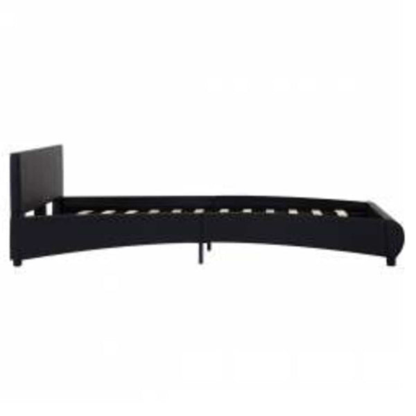 Bettgestell mit LED Schwarz Kunstleder 140×200 cm