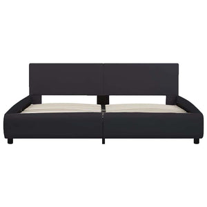 vidaXL Cadre de lit avec LED Noir Similicuir 160 x 200 cm