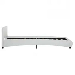 vidaXL LED Bed Frame White Faux Leather 90x200 cm