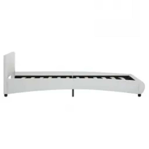 vidaXL LED Bed Frame White Faux Leather 90x200 cm