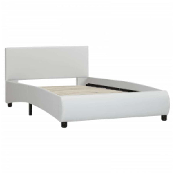 vidaXL Cadre de lit avec LED Blanc Similicuir 100x200 cm