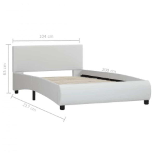 vidaXL Cadre de lit avec LED Blanc Similicuir 100x200 cm