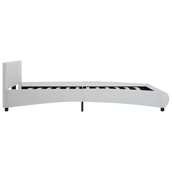 vidaXL LED Bed Frame White Faux Leather 160x200 cm