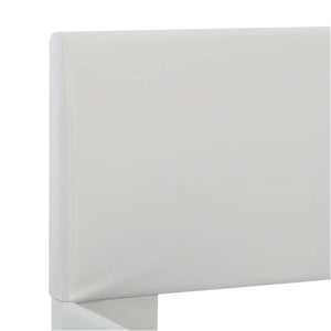 Bettgestell mit LED Weiß Kunstleder 160×200 cm
