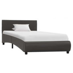 vidaXL LED Bed Frame Grey Faux Leather 100x200 cm