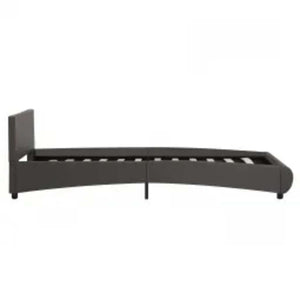 Bettgestell mit LED Grau Kunstleder 100x200 cm