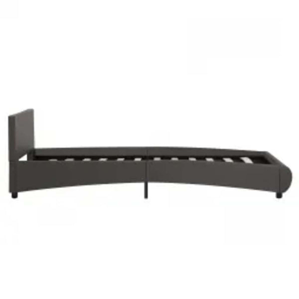 Bettgestell mit LED Grau Kunstleder 100x200 cm