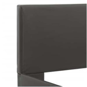 Bettgestell mit LED Grau Kunstleder 100x200 cm