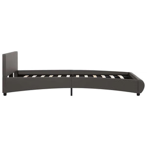 Bettgestell mit LED Grau Kunstleder 120×200 cm