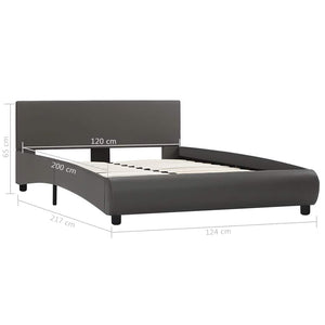 Bettgestell mit LED Grau Kunstleder 120×200 cm