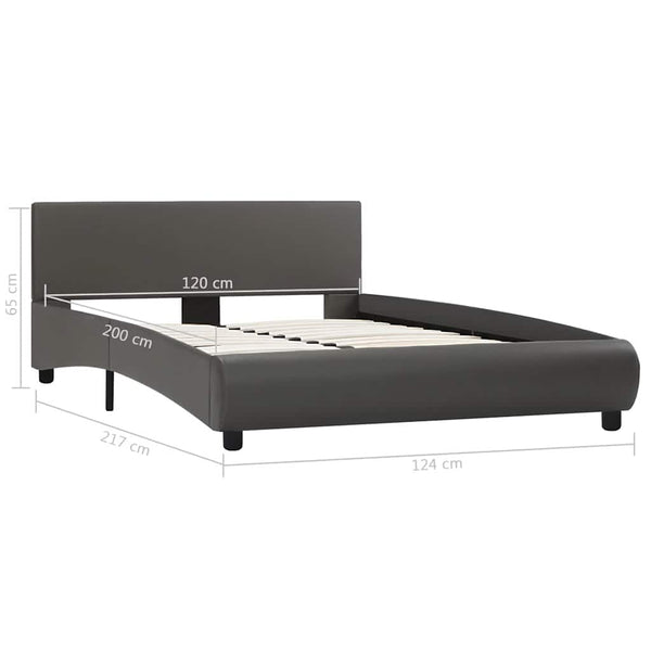vidaXL LED Bed Frame Grey Faux Leather 120x200 cm