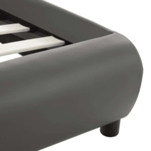 vidaXL Cadre de lit avec LED Gris Similicuir 140x200 cm