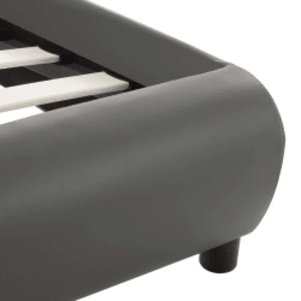 vidaXL Cadre de lit avec LED Gris Similicuir 140x200 cm