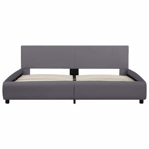 Bettgestell mit LED Grau Kunstleder 180x200 cm