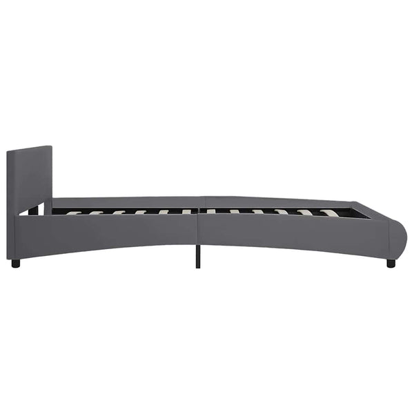 Bettgestell mit LED Grau Kunstleder 180x200 cm