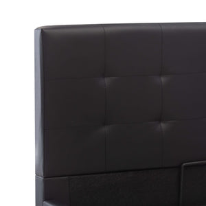 vidaXL Lit de rangement hydraulique noir en similicuir 100 x 200 cm