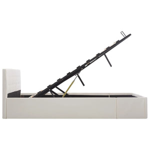 Stauraumbett Hydraulisch Weiß Kunstleder 160×200cm