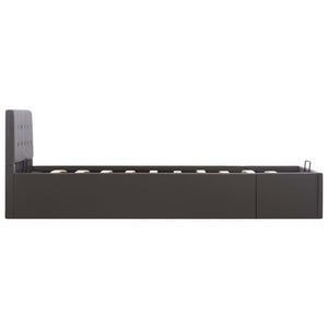 vidaXL Lit coffre hydraulique Gris similicuir 90×200 cm