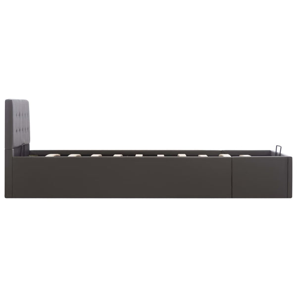 vidaXL Lit coffre hydraulique Gris similicuir 90×200 cm