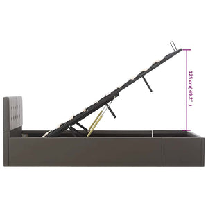 vidaXL Lit de rangement hydraulique gris similicuir 120x200 cm