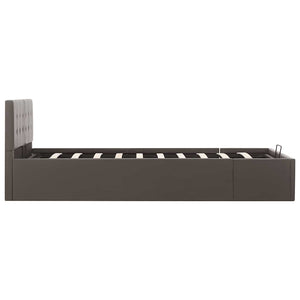 vidaXL Lit de rangement hydraulique gris similicuir 120x200 cm