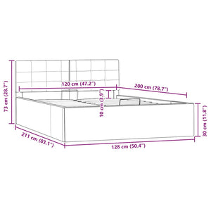Stauraumbett Hydraulisch Grau Kunstleder 120×200 cm