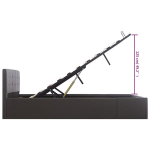 vidaXL Lit coffre hydraulique Gris similicuir 160×200cm