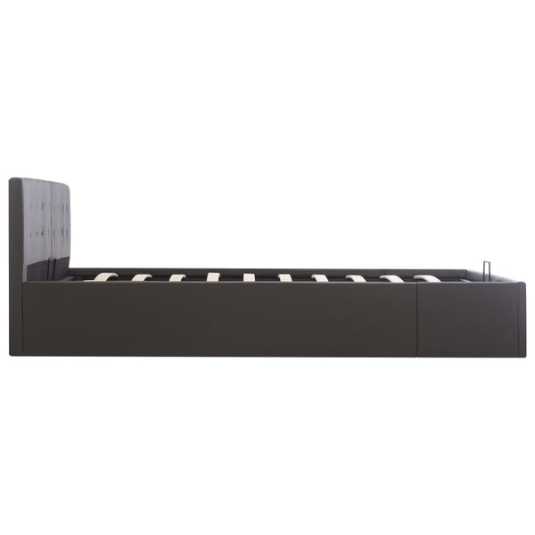 vidaXL Lit coffre hydraulique Gris similicuir 160×200cm